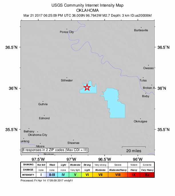 Did You Feel It? map: shaking reported by the public
