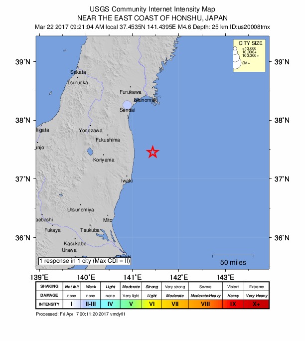 Did You Feel It? map: shaking reported by the public