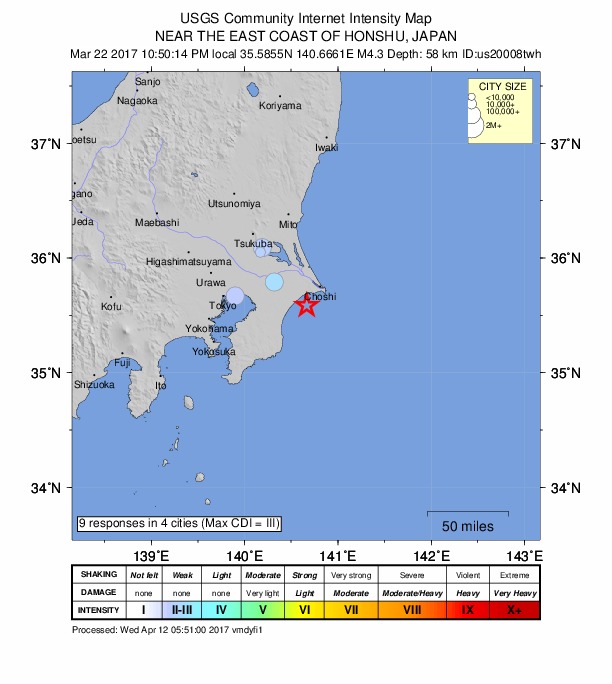 Did You Feel It? map: shaking reported by the public