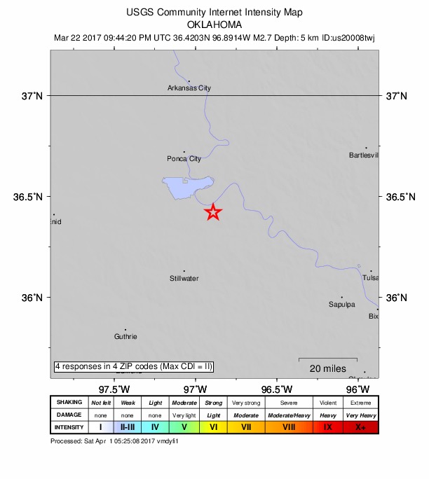 Did You Feel It? map: shaking reported by the public
