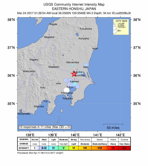 Did You Feel It? map: shaking reported by the public