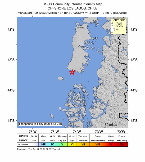 Did You Feel It? map: shaking reported by the public