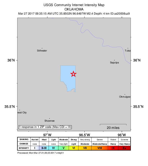 Did You Feel It? map: shaking reported by the public
