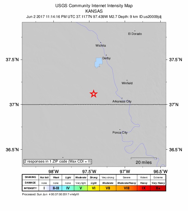 Did You Feel It? map: shaking reported by the public