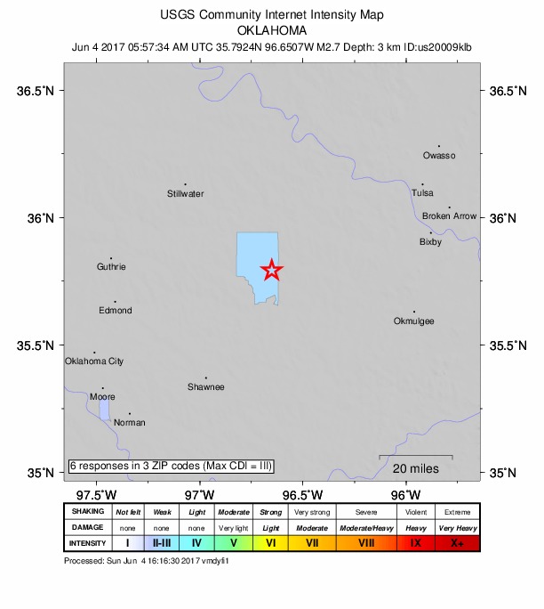 Did You Feel It? map: shaking reported by the public