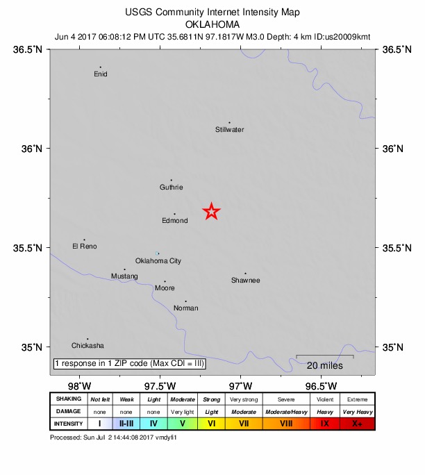 Did You Feel It? map: shaking reported by the public