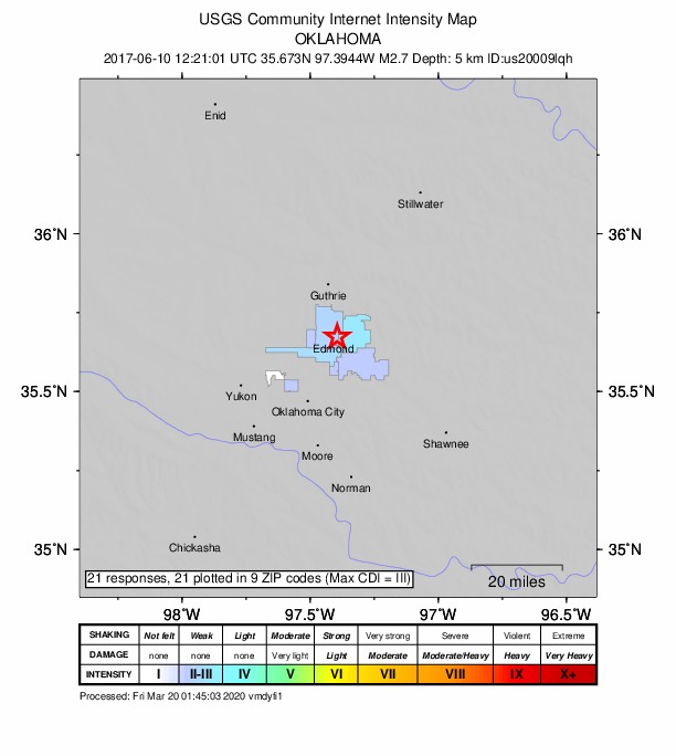 Did You Feel It? map: shaking reported by the public