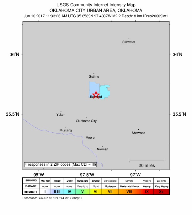 Did You Feel It? map: shaking reported by the public