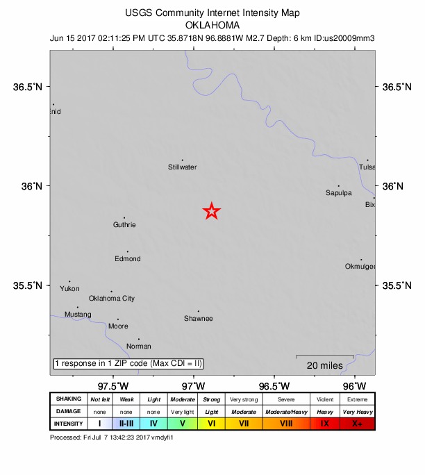 Did You Feel It? map: shaking reported by the public