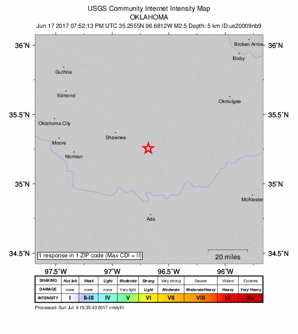 Did You Feel It? map: shaking reported by the public