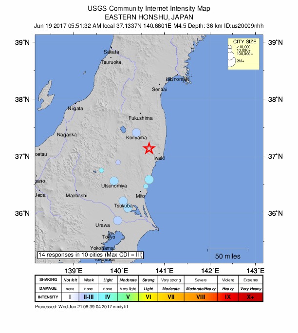 Did You Feel It? map: shaking reported by the public