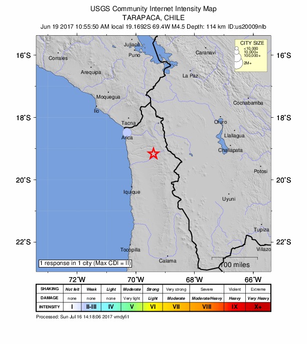 Did You Feel It? map: shaking reported by the public