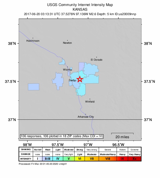Did You Feel It? map: shaking reported by the public