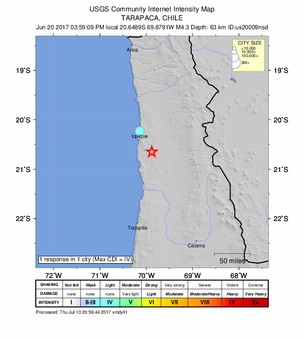 Did You Feel It? map: shaking reported by the public