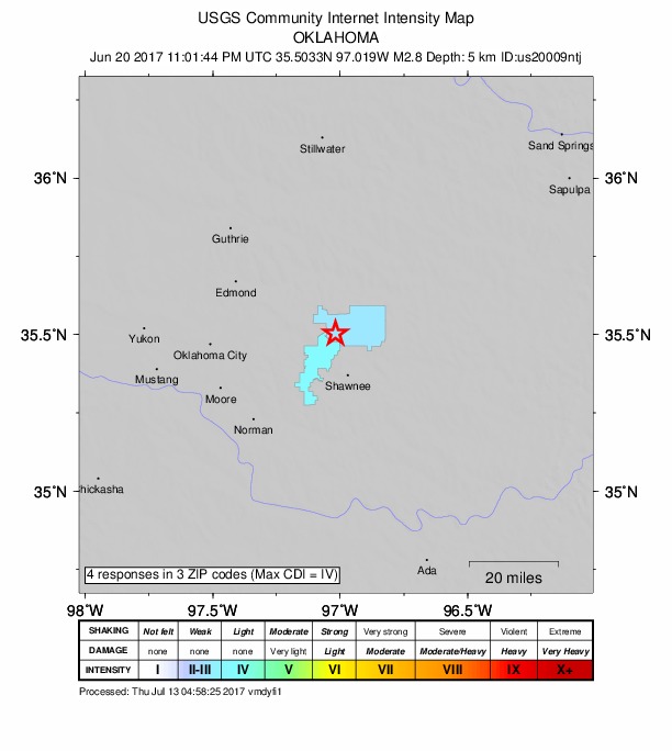 Did You Feel It? map: shaking reported by the public