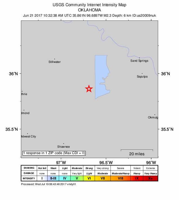 Did You Feel It? map: shaking reported by the public