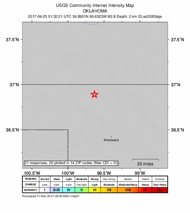 Did You Feel It? map: shaking reported by the public