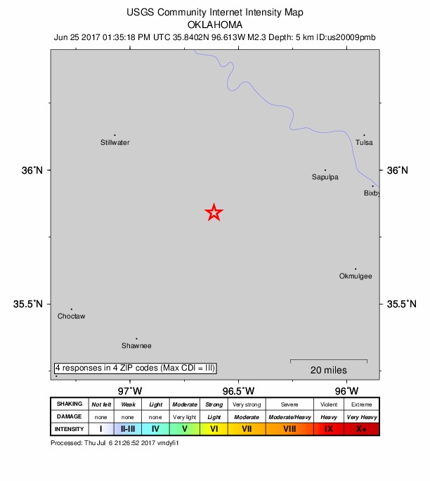 Did You Feel It? map: shaking reported by the public