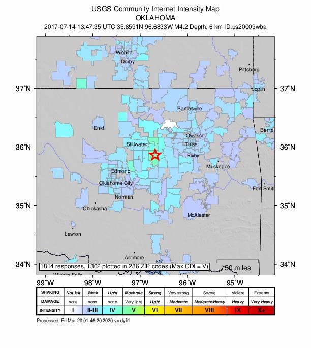 Did You Feel It? map: shaking reported by the public