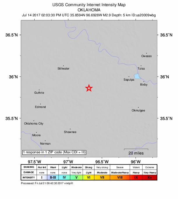 Did You Feel It? map: shaking reported by the public