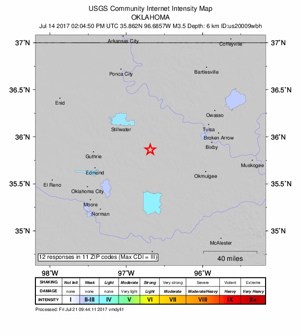 Did You Feel It? map: shaking reported by the public