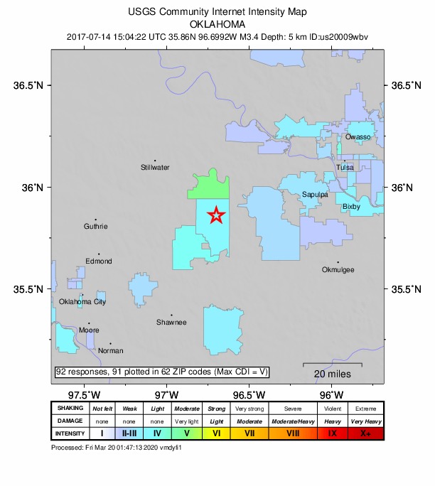 Did You Feel It? map: shaking reported by the public