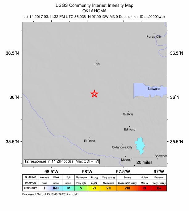 Did You Feel It? map: shaking reported by the public