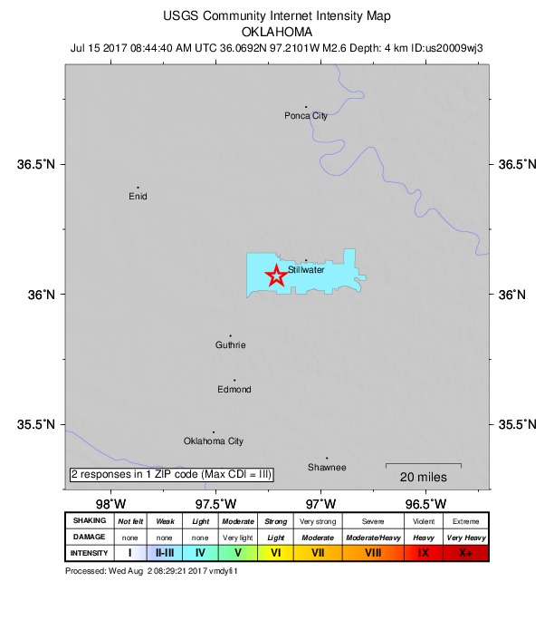 Did You Feel It? map: shaking reported by the public
