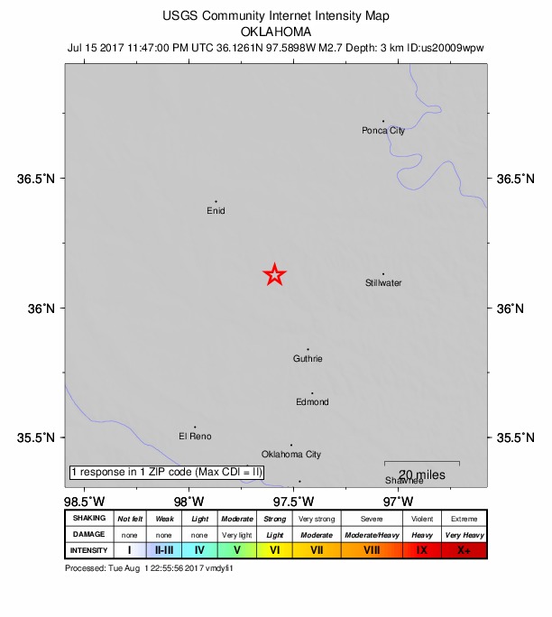 Did You Feel It? map: shaking reported by the public