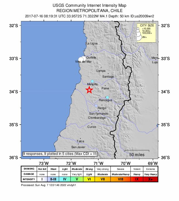 Did You Feel It? map: shaking reported by the public