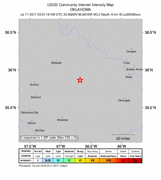 Did You Feel It? map: shaking reported by the public