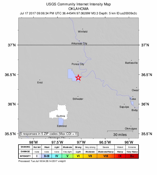 Did You Feel It? map: shaking reported by the public