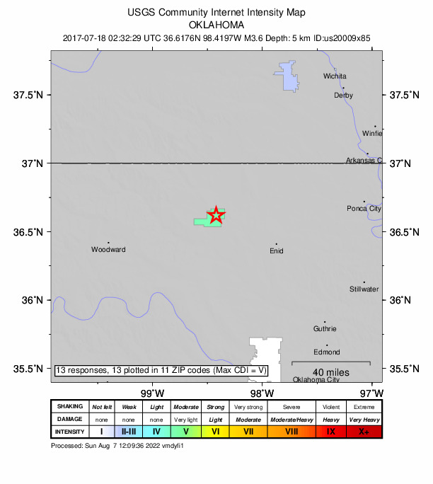 Did You Feel It? map: shaking reported by the public