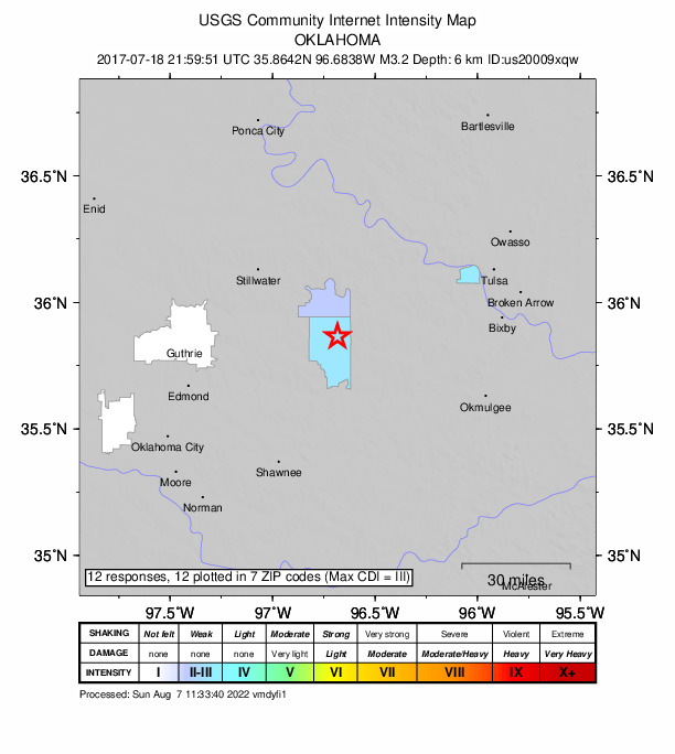 Did You Feel It? map: shaking reported by the public