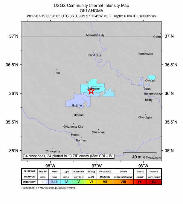 Did You Feel It? map: shaking reported by the public