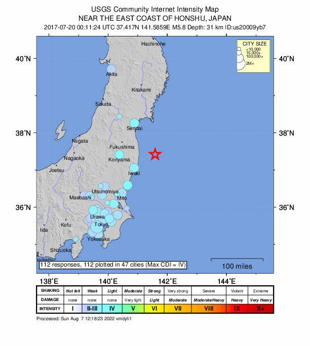 Did You Feel It? map: shaking reported by the public