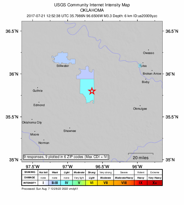 Did You Feel It? map: shaking reported by the public