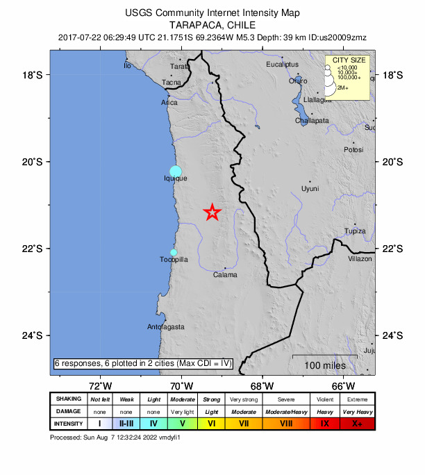 Did You Feel It? map: shaking reported by the public