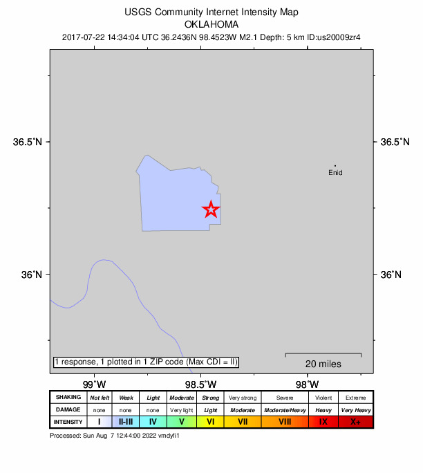 Did You Feel It? map: shaking reported by the public