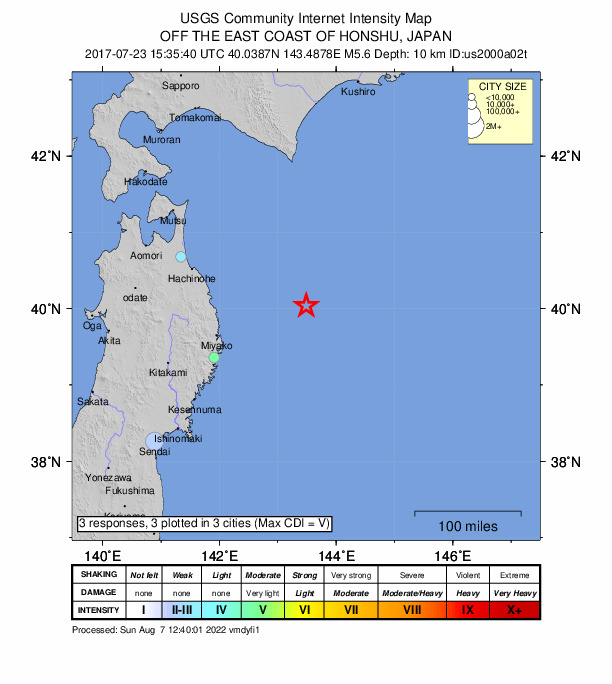 Did You Feel It? map: shaking reported by the public