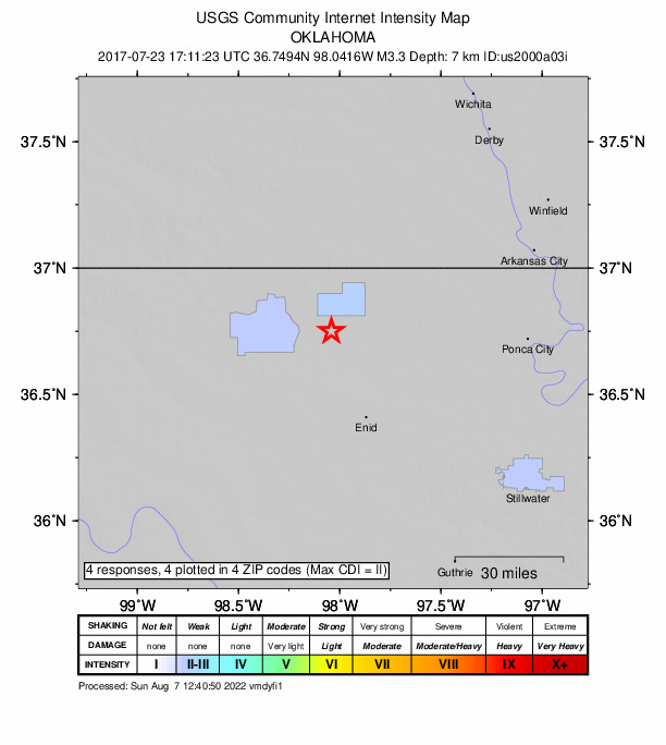 Did You Feel It? map: shaking reported by the public