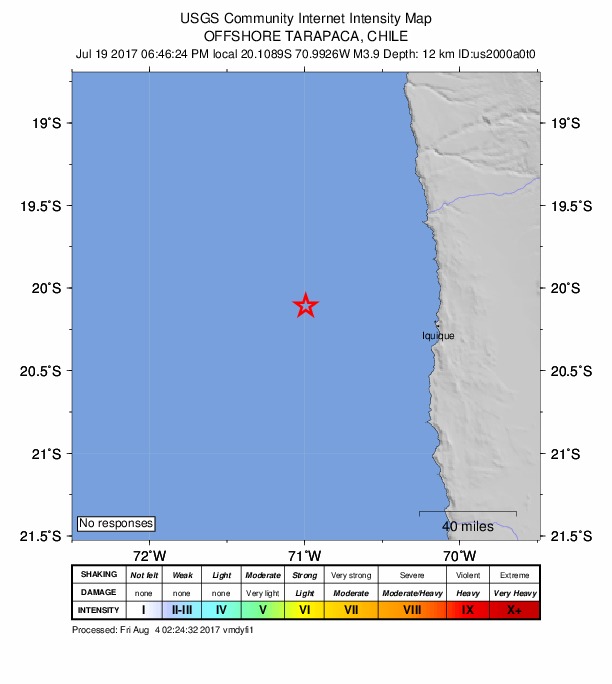 Did You Feel It? map: shaking reported by the public