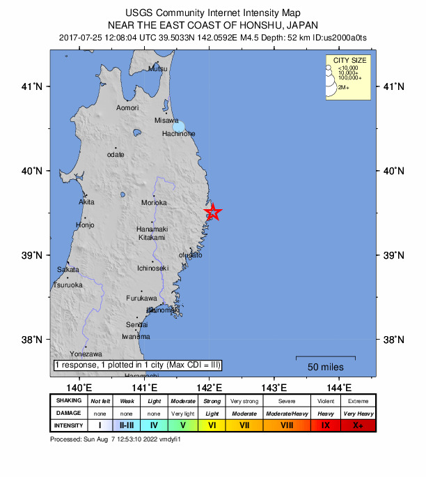 Did You Feel It? map: shaking reported by the public