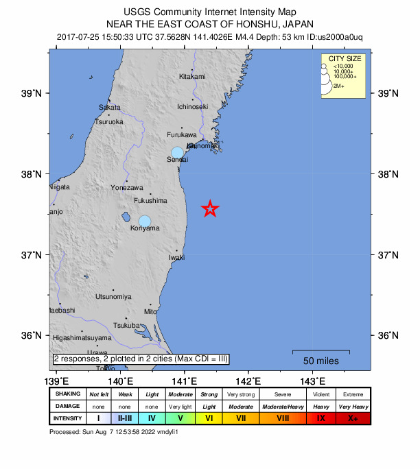 Did You Feel It? map: shaking reported by the public