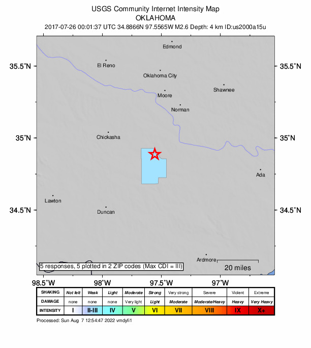 Did You Feel It? map: shaking reported by the public
