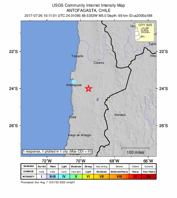 Did You Feel It? map: shaking reported by the public