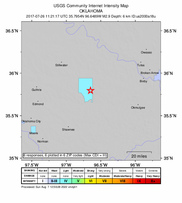 Did You Feel It? map: shaking reported by the public
