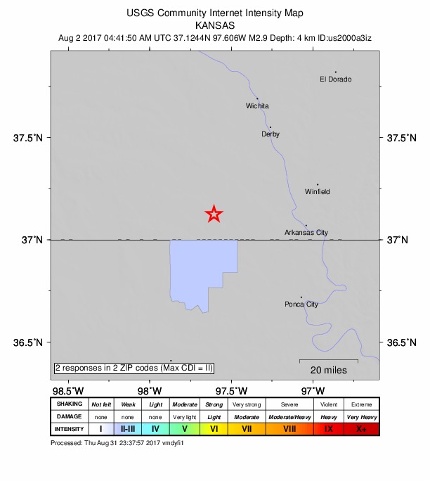 Did You Feel It? map: shaking reported by the public