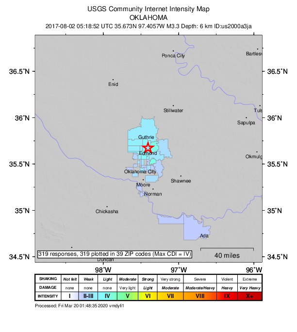 Did You Feel It? map: shaking reported by the public
