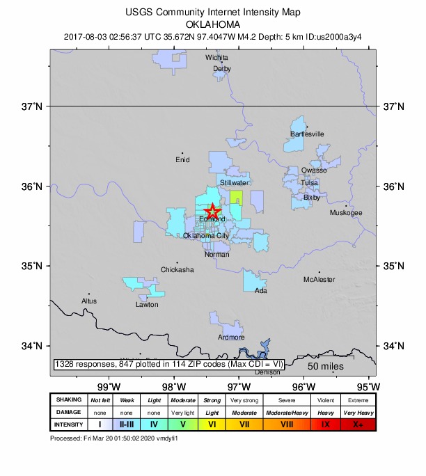Did You Feel It? map: shaking reported by the public